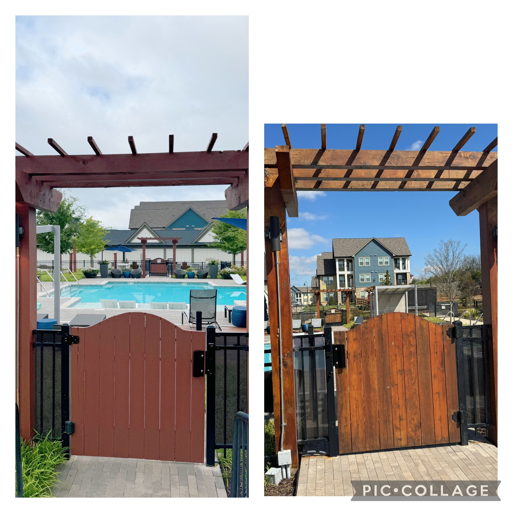 Pool gate staining