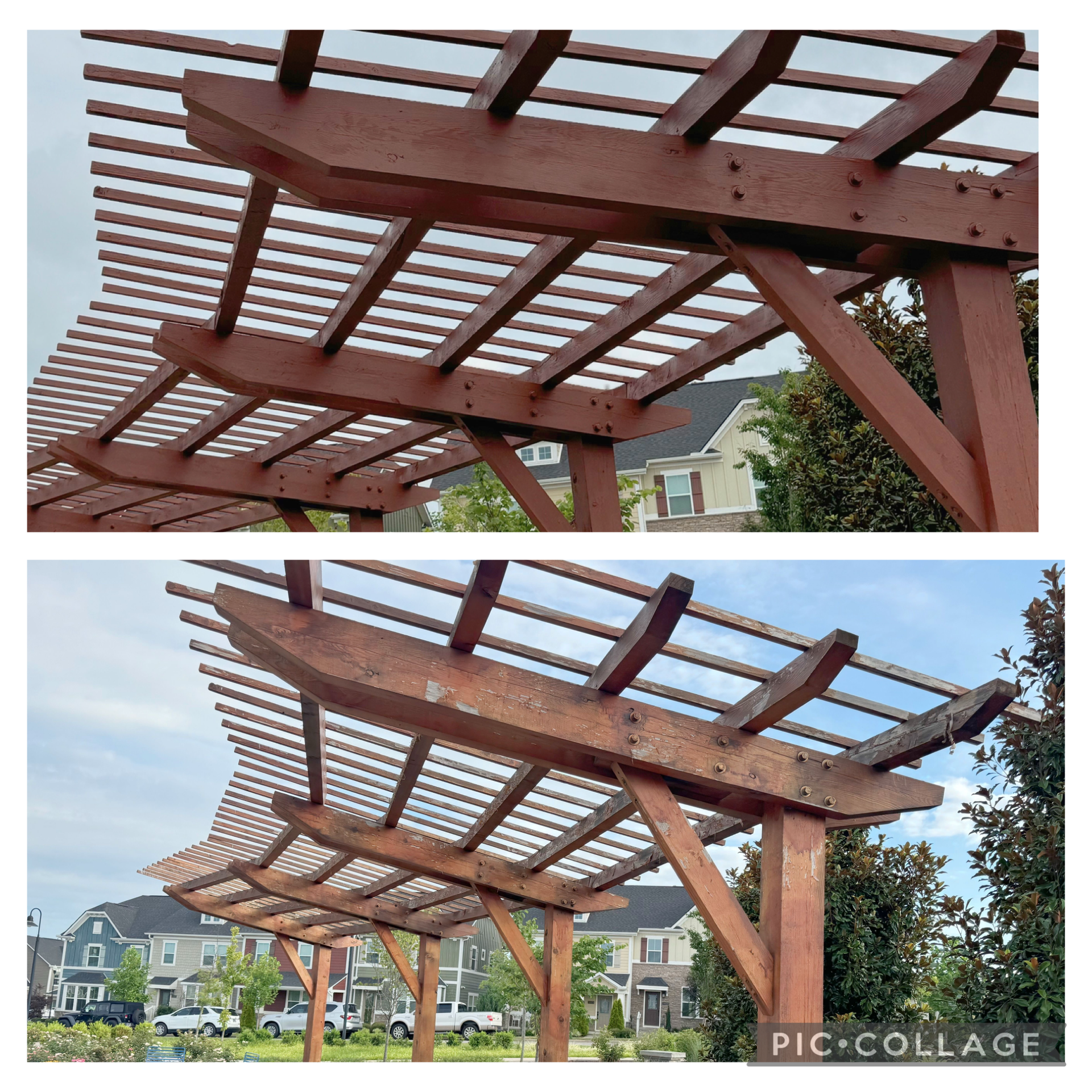 Pergola staining